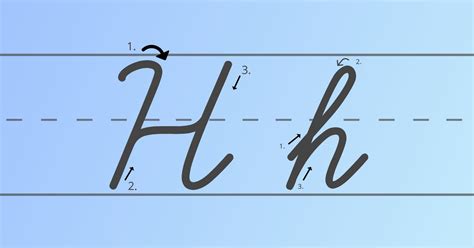 how to write a capital H in cursive